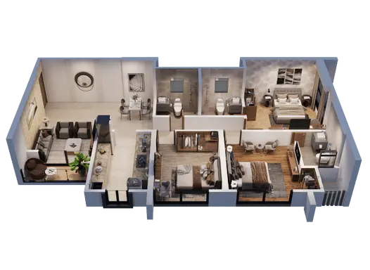 kasturivan 3 bhk
